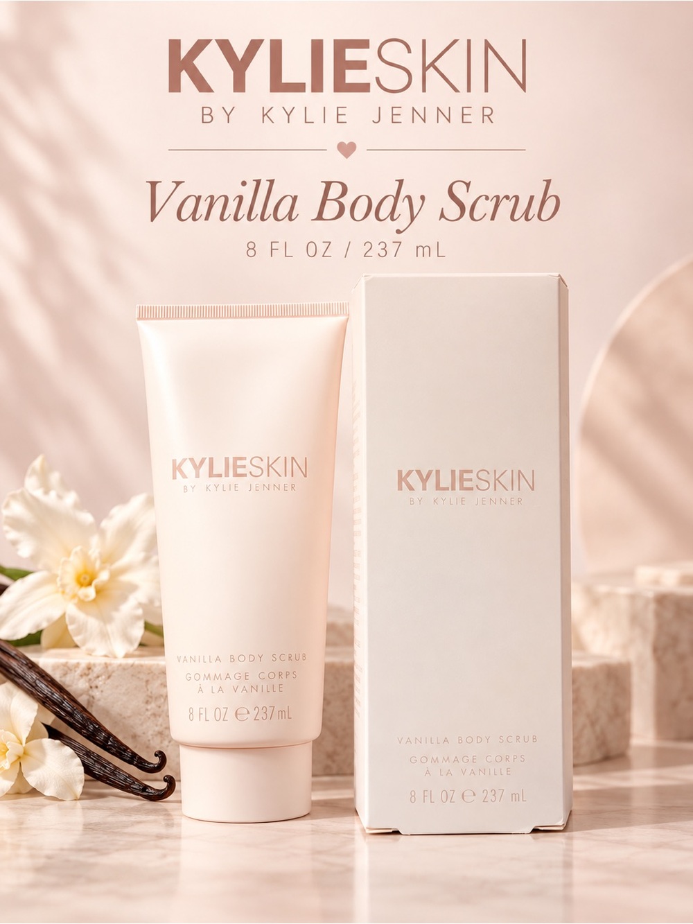 Kylie Skin by Kylie Jenner Vanilla Body Scrub, full size 8 fl oz / 237 mL